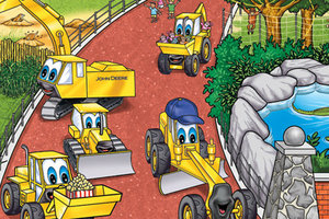 Several of the Johnny Tractor and Friends characters in this image will appear in the latest interactive storybook. 