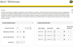 Deere's new JDLink ROI estimator tool is designed to help justify the renewal of licenses. 