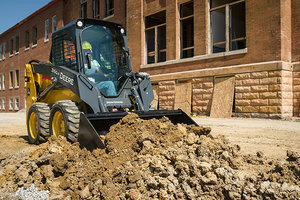 The new grading-heel bucket can be added to John Deere G-Series skid steers and CTLs to help operators perform final grading applications. 