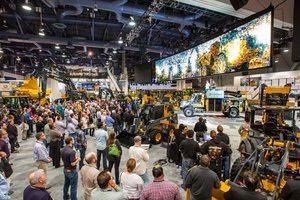 John Deere's booth will sprawl across more than 38,000 square feet, where 38 machines and 11 simulators will be on display. 