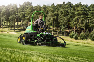 A fairway mower was the first piece of equipment produced by Deere at the Fuquay-Varina facility 20 years ago. 