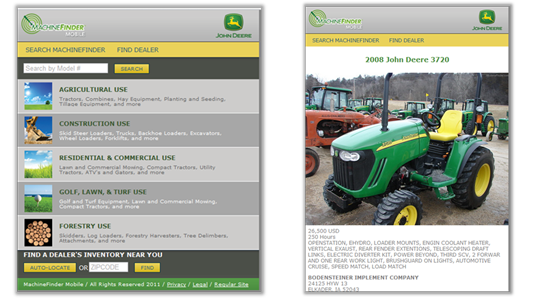 View Used Equipment From John Deere With The New Machinefinder Mobile