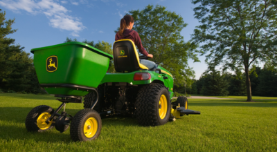Spring yard care with JD spreader
