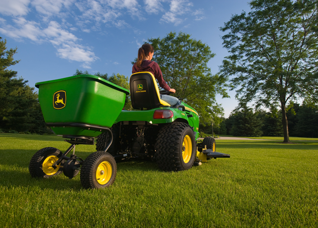 Spring yard care with JD spreader