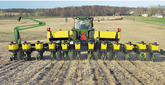 Wing-fold flew feature of JD 1760 planter