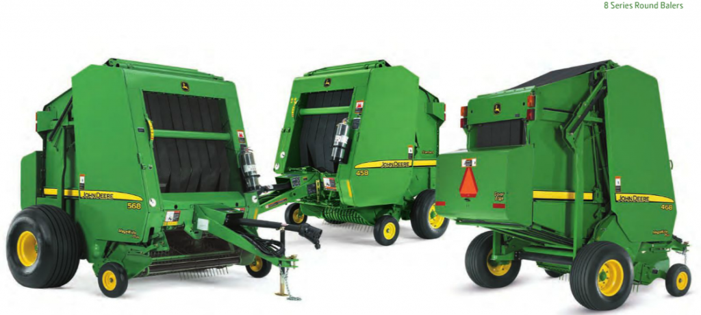 John Deere 568 part of 8 Series round balers