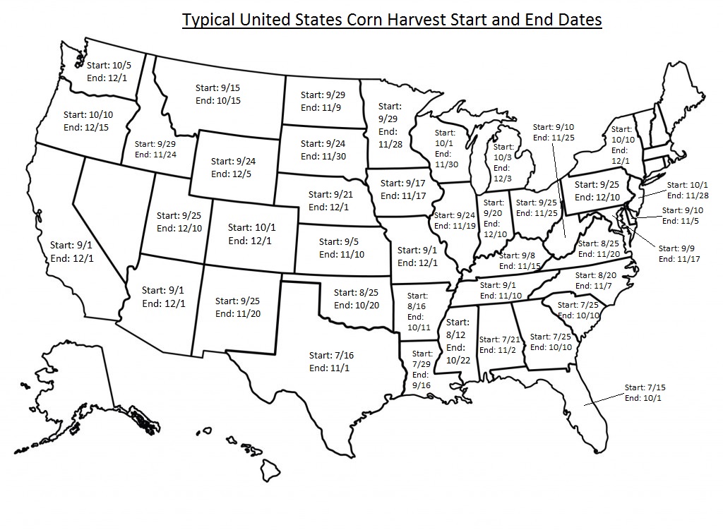 A Visual Look at Typical United States Corn Harvest Dates ...