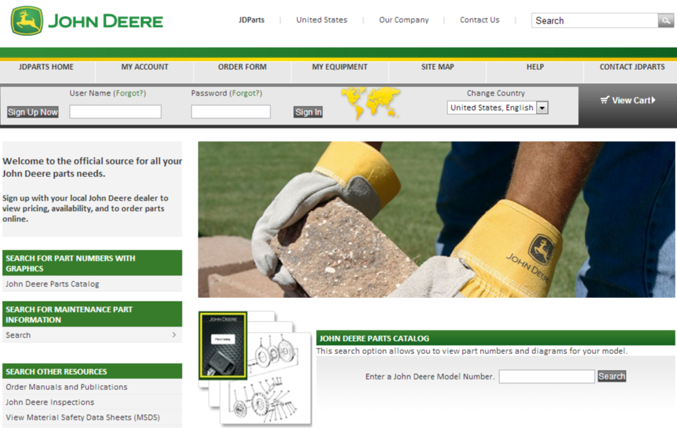 How to navigate the Online John Deere Parts Catalogue 