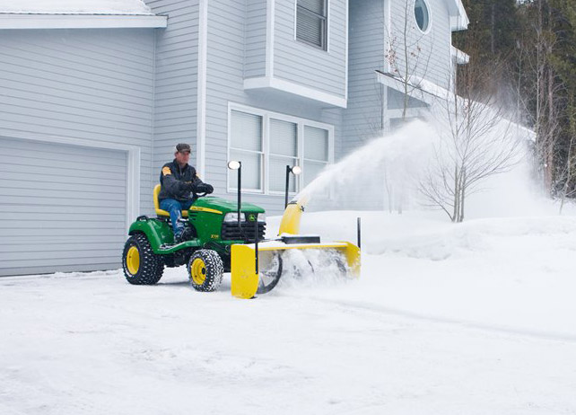 John deere lawn tractor snow online plow