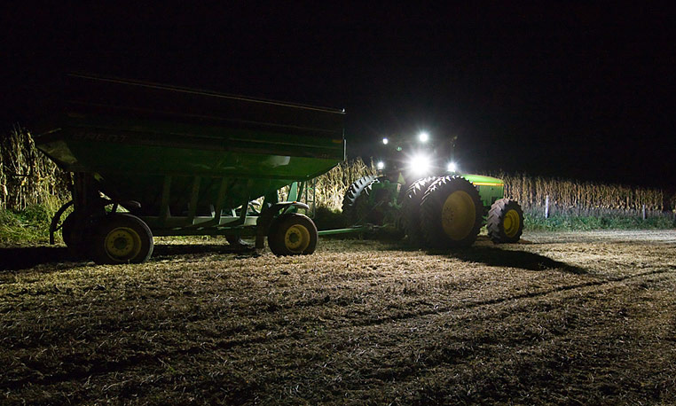 Grain Cart at Night