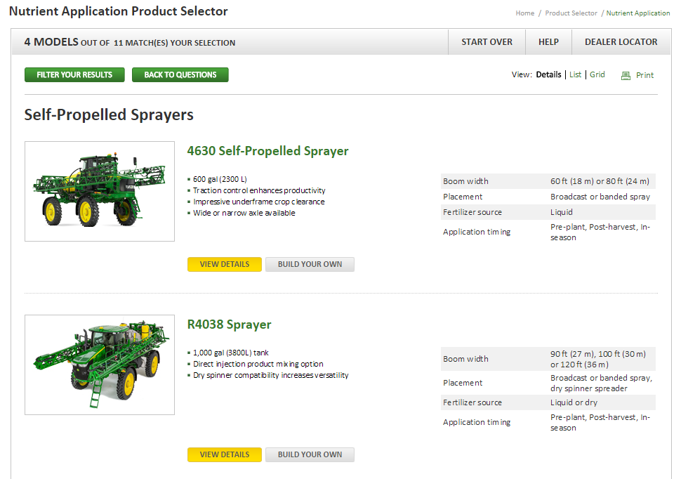 View Equipment Matches