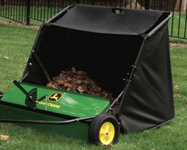 The John Deere EZTrak lawn sweeper attachment
