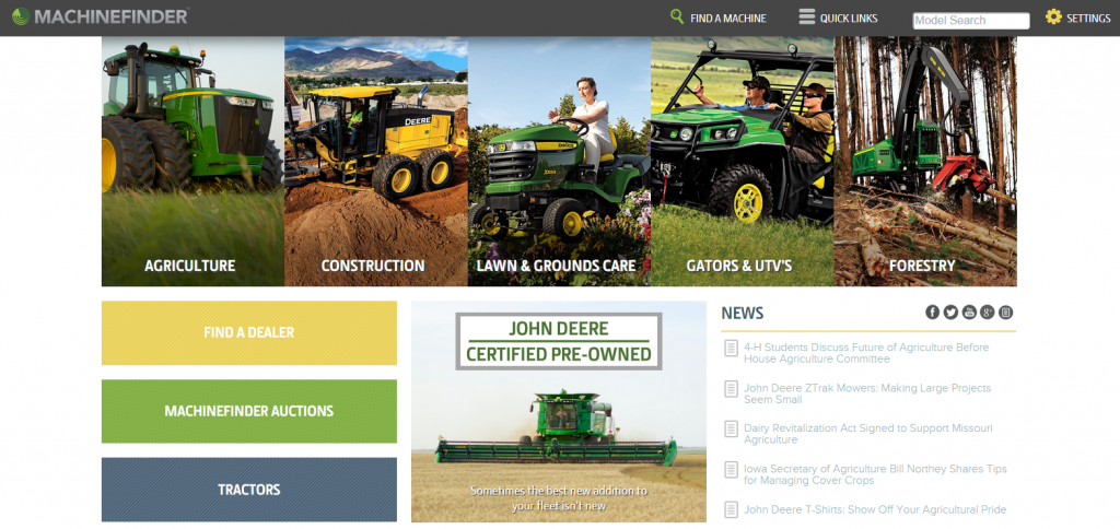 MachineFinder Homepage