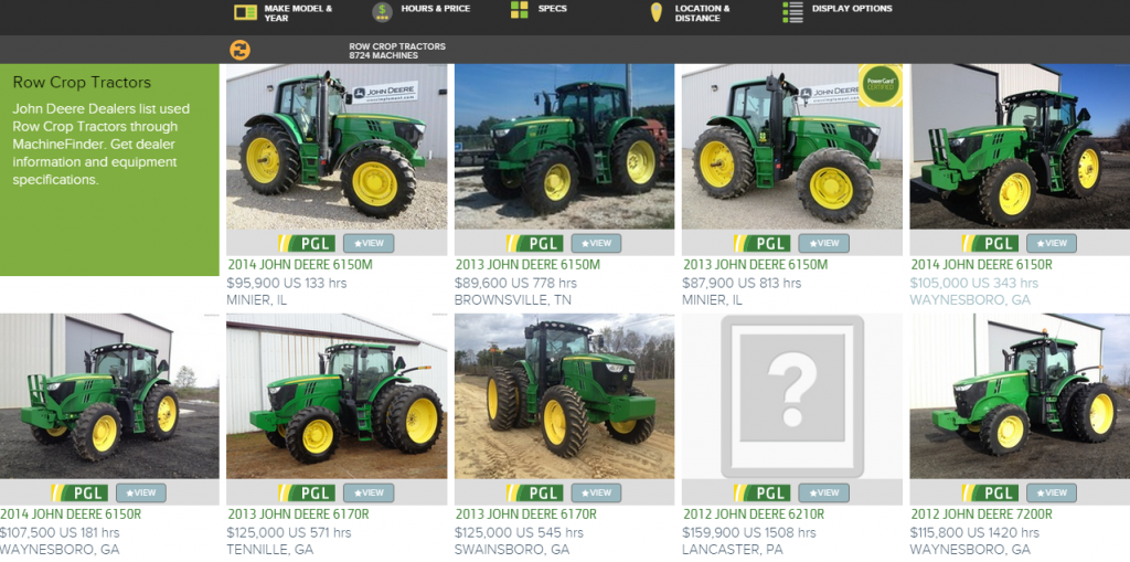 MachineFinder Row Crop Tractors Page