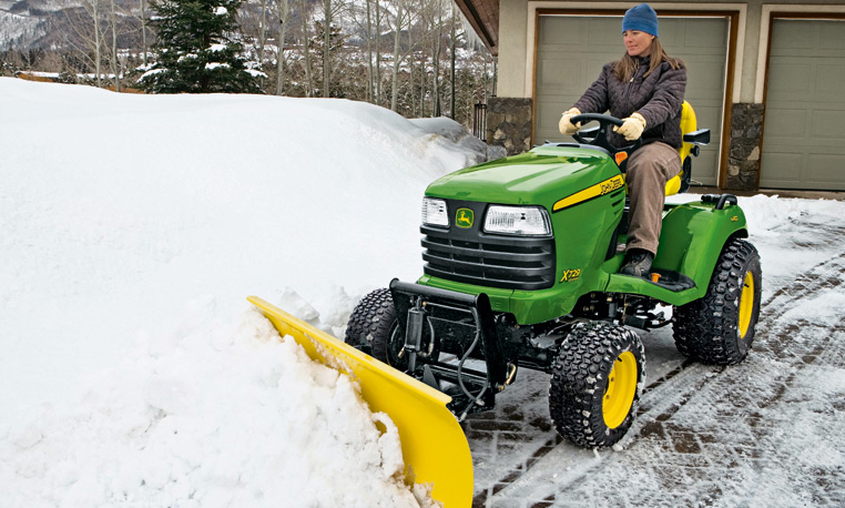 John Deere Tractor in Snow 