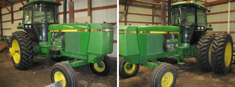 Two 1992 Deere 4455 2WD tractors