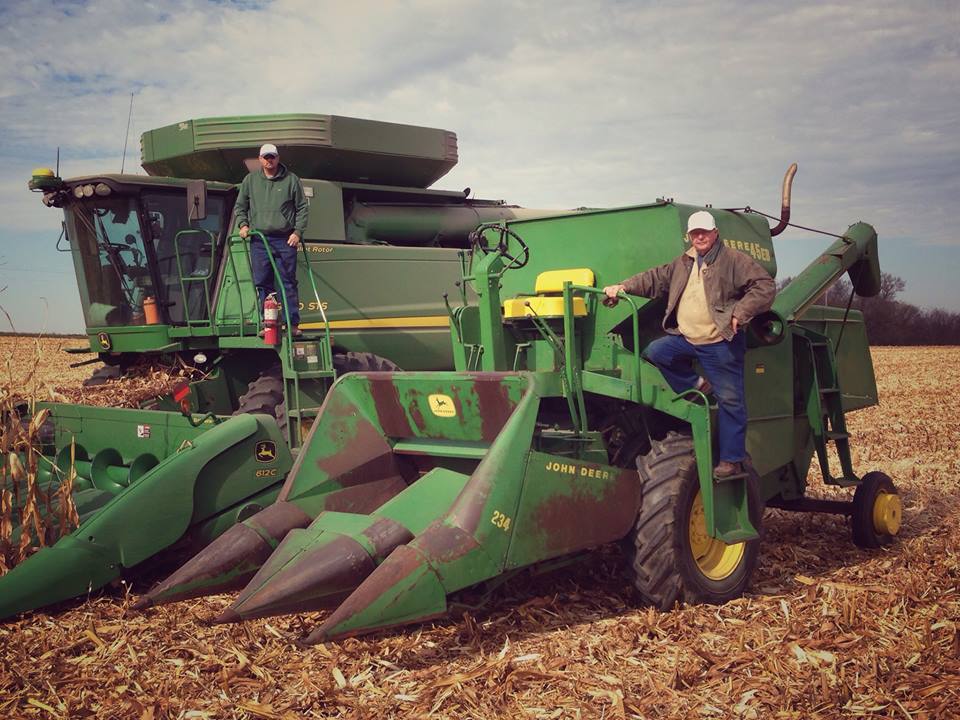 New & Old John Deere Combines