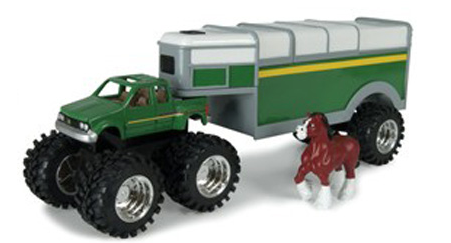 John Deere Monster Treads Pickup Truck with Trail Horses