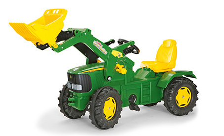 john deere metal pedal tractor with trailer