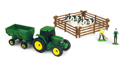 John Deere Farm Set with Wagon and Cows