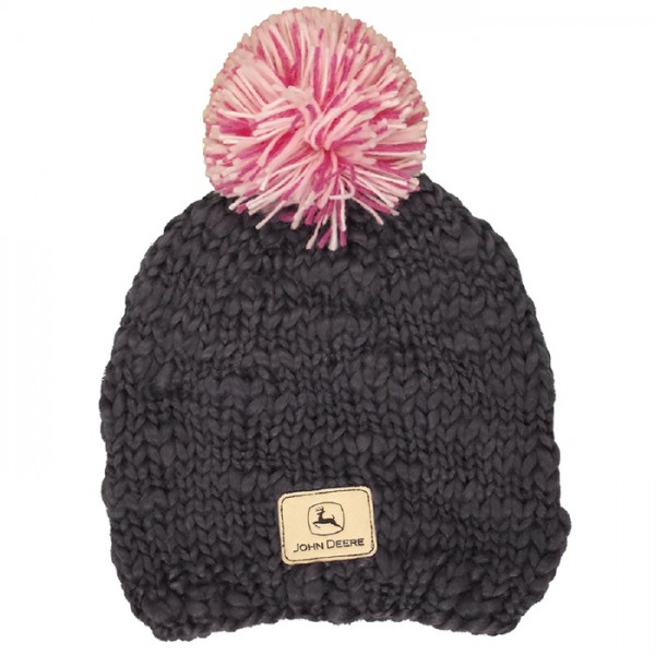 ladies-charcoal-beanie-with-pom-pom