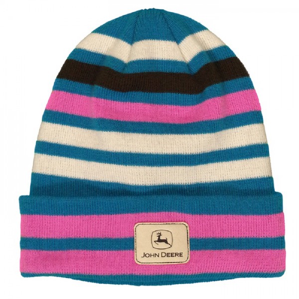 ladies-multi-stripe-cuffed-beanie