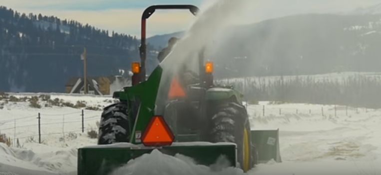 Tractor-Mounted Snow Blower