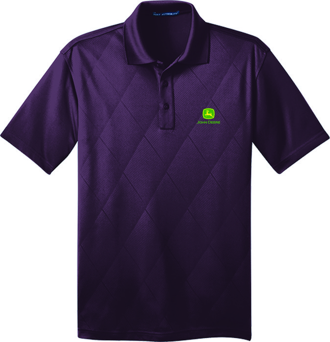 Mens Purple Embossed Polo