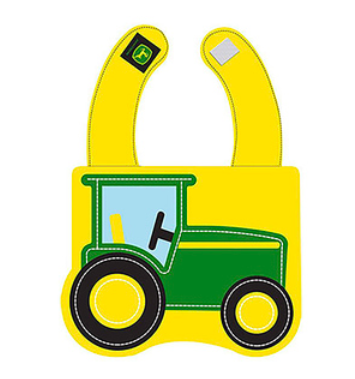 yellow bib with green tractor logo