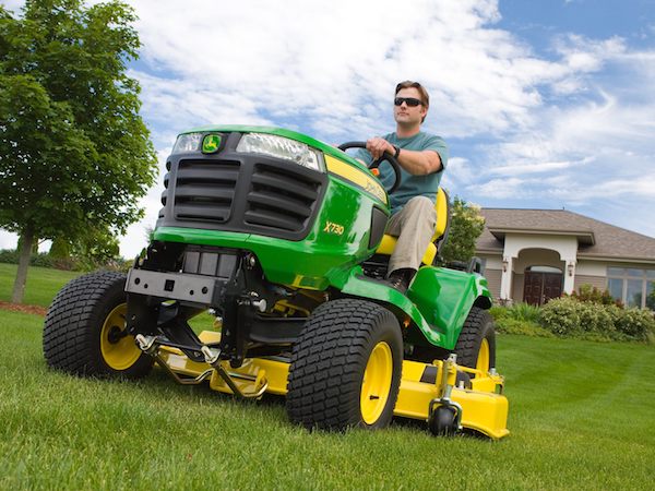 Riding lawn mower with best sale power steering