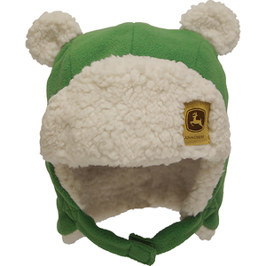 <img src="fuzzy ear flap hat .jpeg" alt="Green hat with ear flaps and white fuzzy ears">