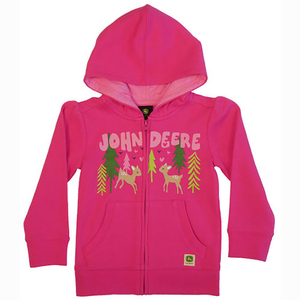 <img src="little deer in the forest hoodie.jpeg" alt="Pink zip-up hoodie with animals and trees on front">