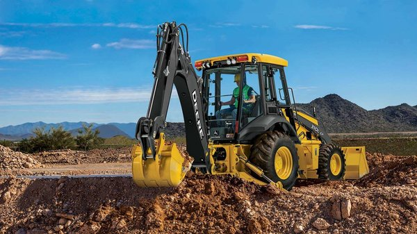 John Deere 310SL HL backhoe in action.