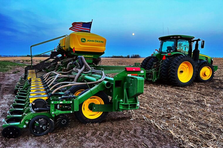 John Deere planting equipment.