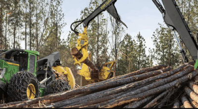 John Deere logging equipment at work
