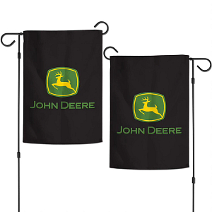 John Deere 2 Sided Black Trademark Garden Flag