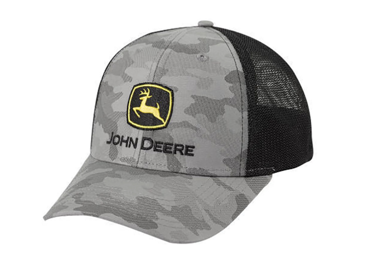 John Deere Gray Tonal Camo Hat