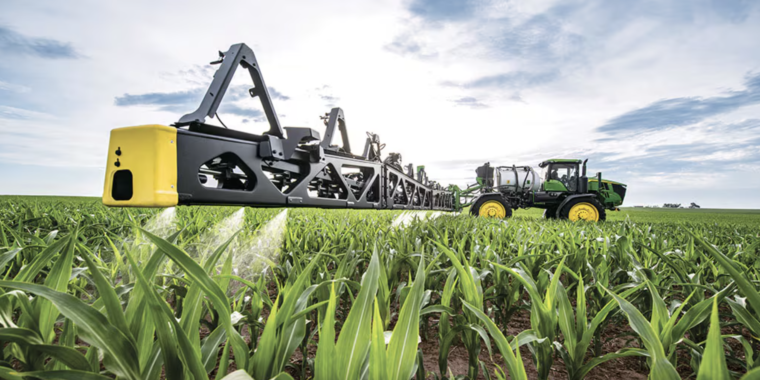 Sprayer in a field