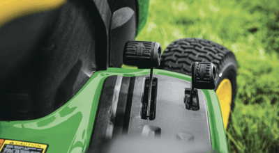 John Deere lawn mower close up