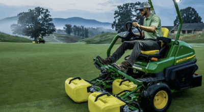 John Deere Greens Mower on a golf course