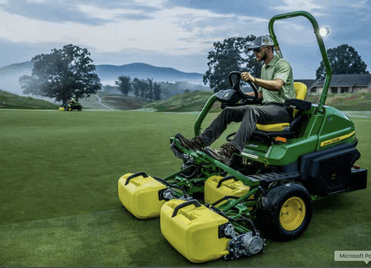 John Deere Greens Mower on a golf course