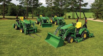 John Deere Tractors in grass