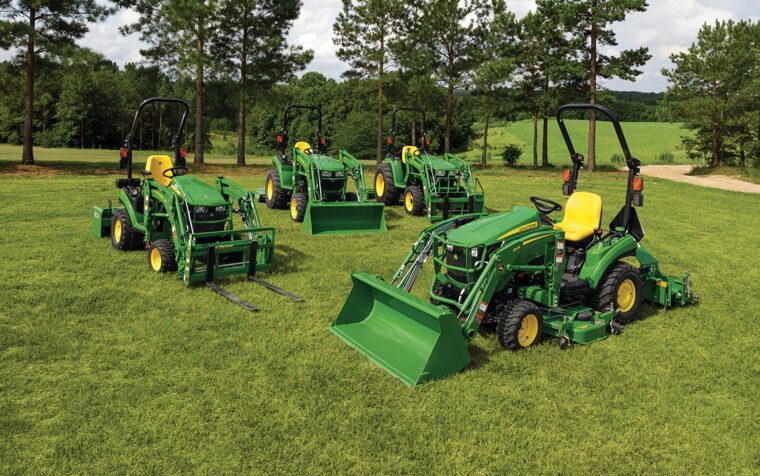 John Deere Tractors in grass