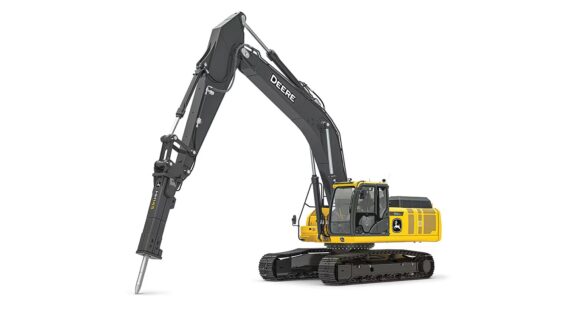 John Deere Excavator with Hydraulic Hammer Attachment